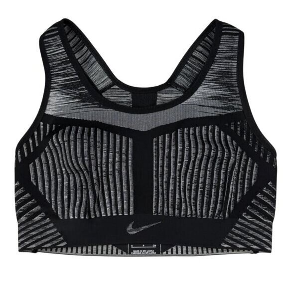 NIKE Flyknit Womens High Support Non-Padded Sports Bra Size Small Black Gray - Picture 5 of 8